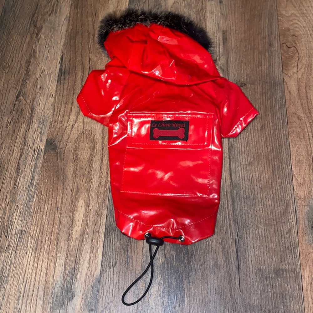 Mud Pie Red Doggy Raincoat XS